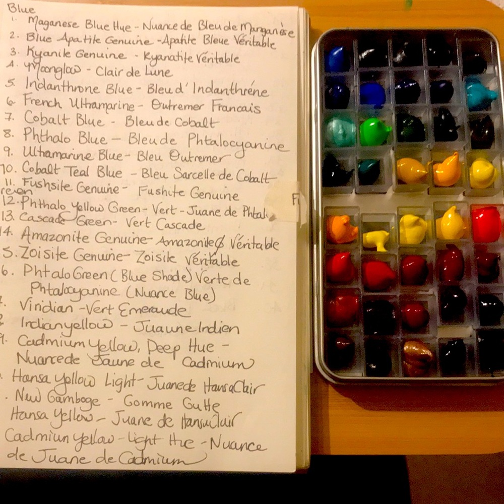 Daniel Smith water color paints, artist’s quality, sample set of 40